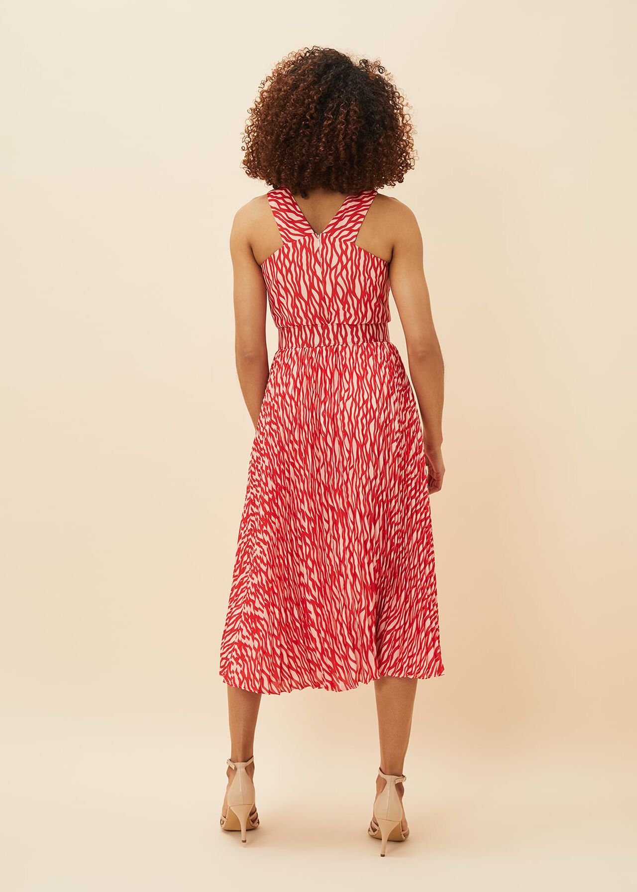 Yas Abstract Print Halterneck Dress