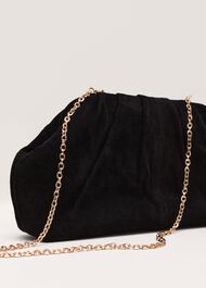 Black Suede Pouch Clutch Bag