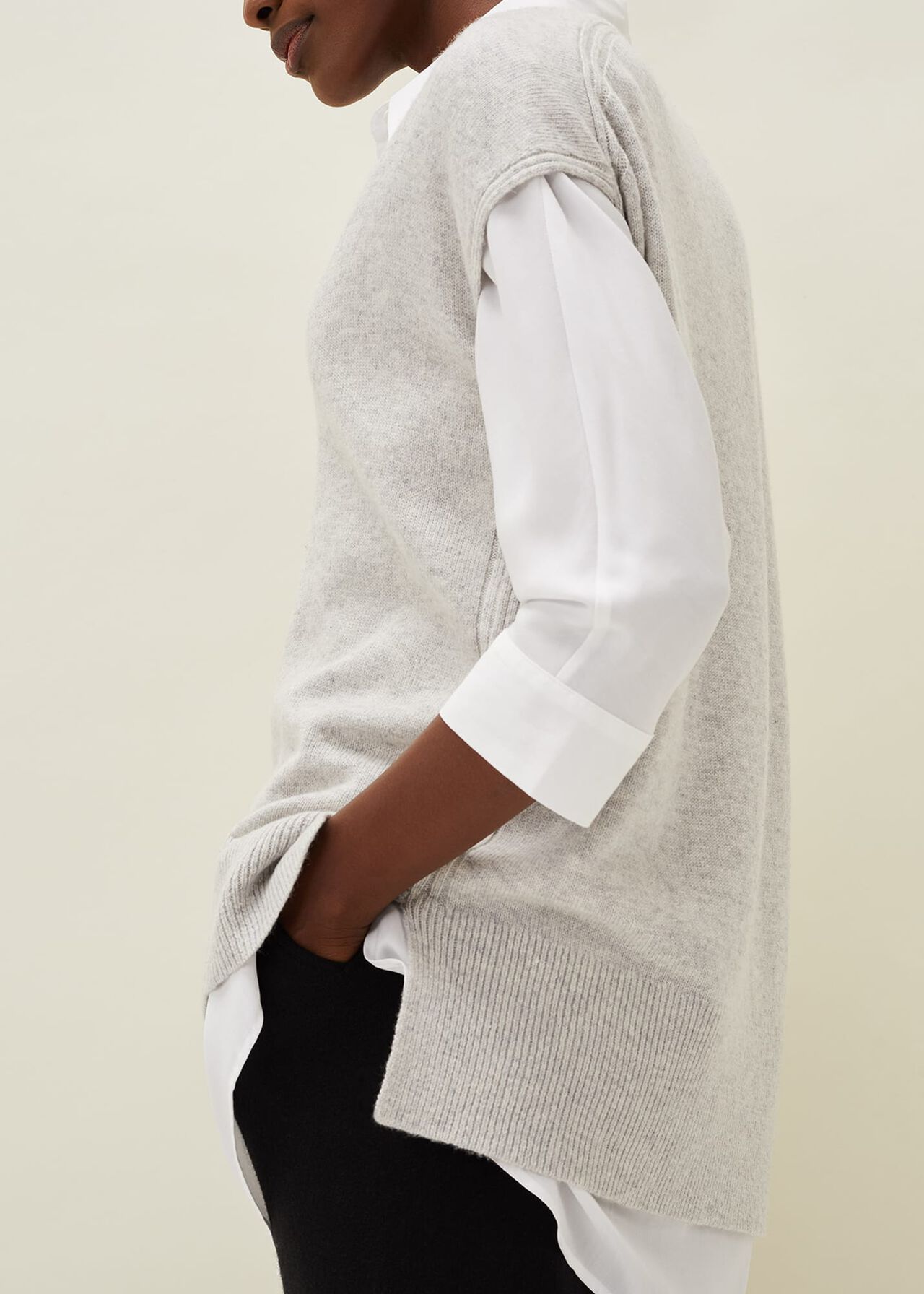 Safin V Neck Wool Blend Knitted Vest