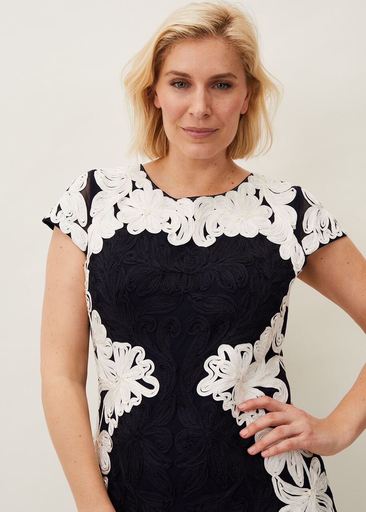 Nori Tapework Lace Fitted Dress