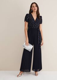 Molli Spot Pleated Jumpsuit