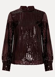 Hannah High Neck Sequin Top