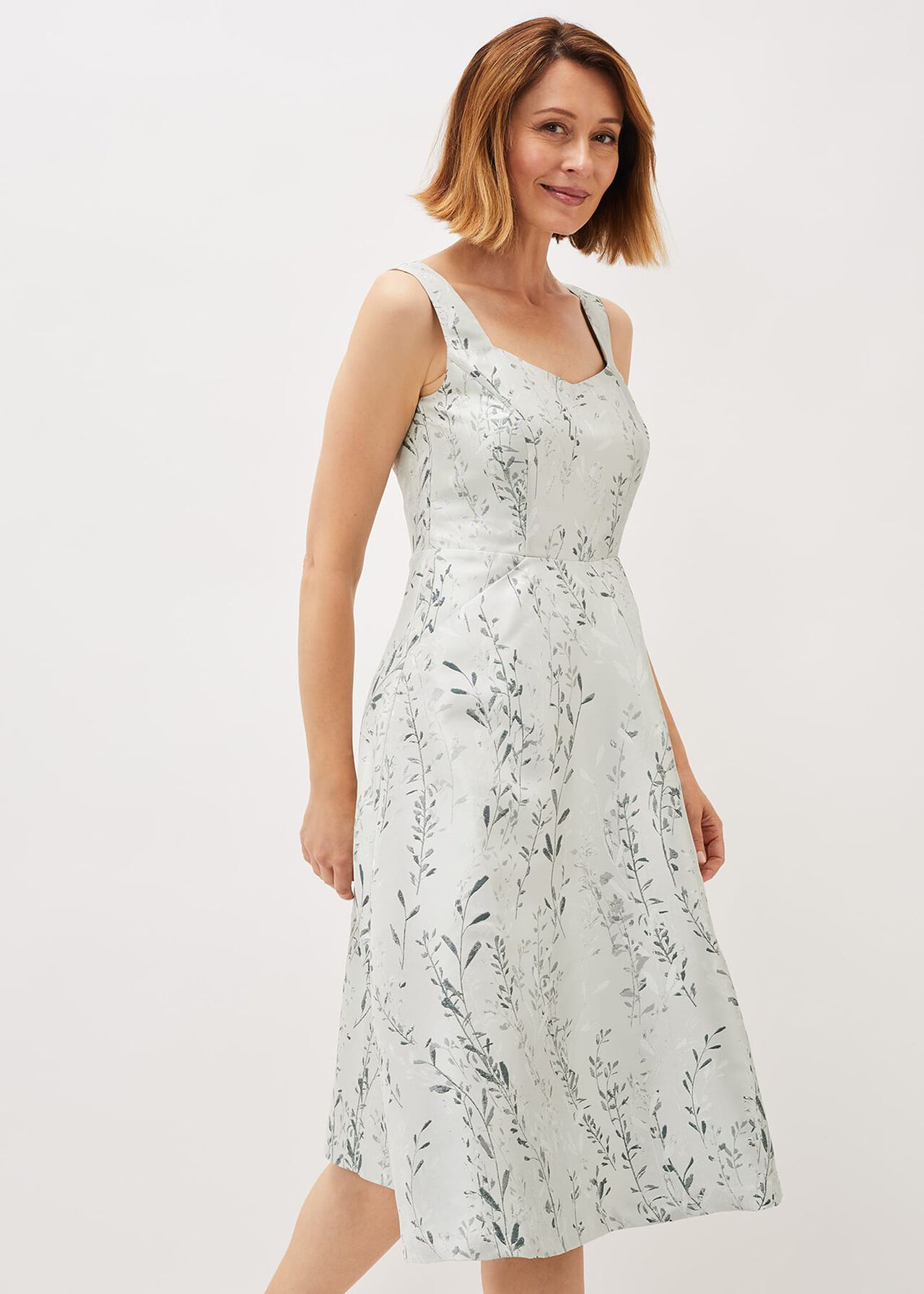 Becka Floral Jacquard Fit And Flare Dress