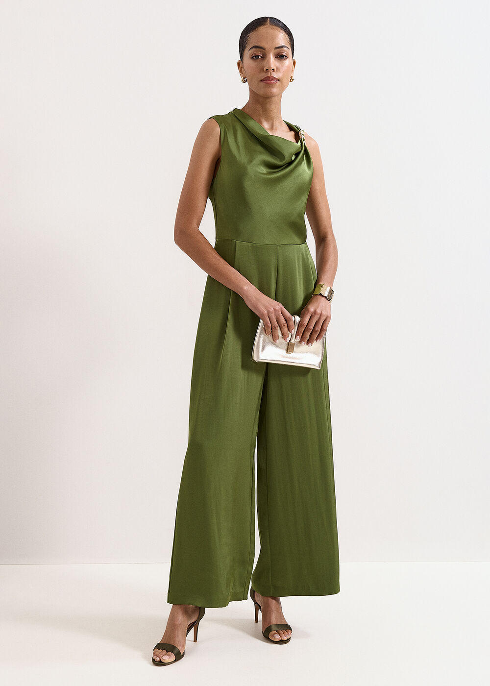 Avril Satin Wide Leg Jumpsuit