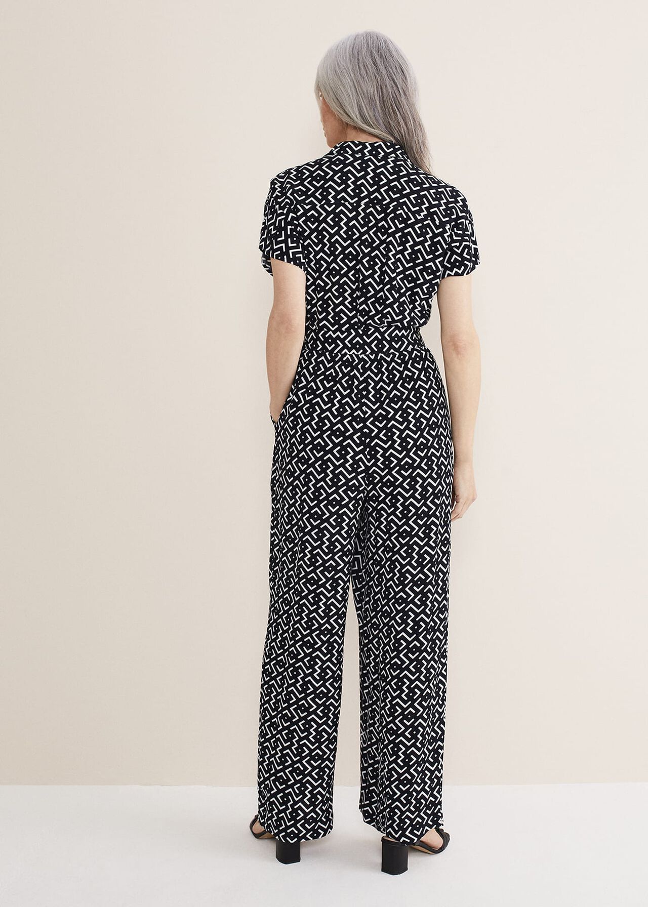 Paige Abstract Print Wide Leg Jumpsuit