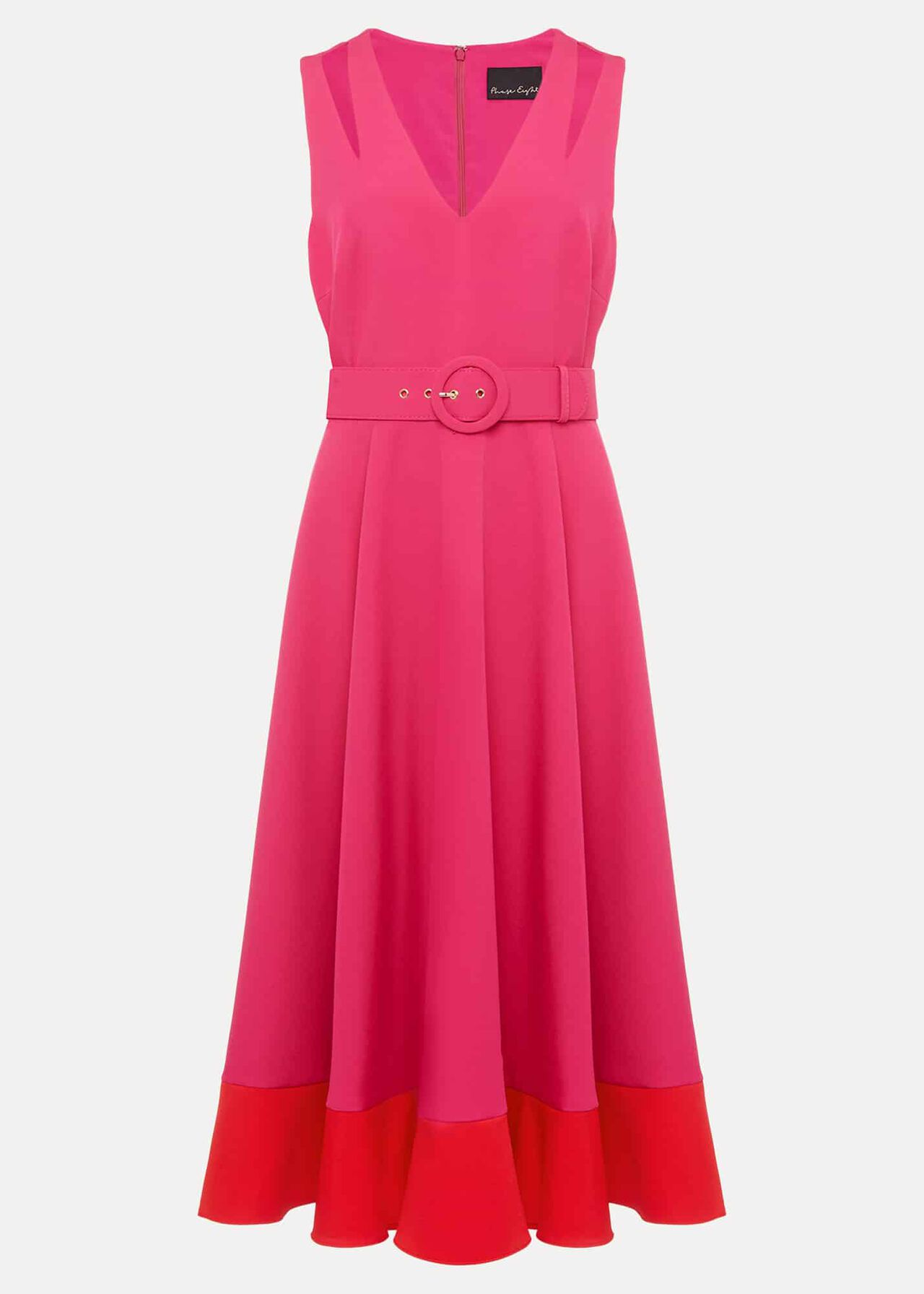 Raquel Belted Fit And Flare Dress