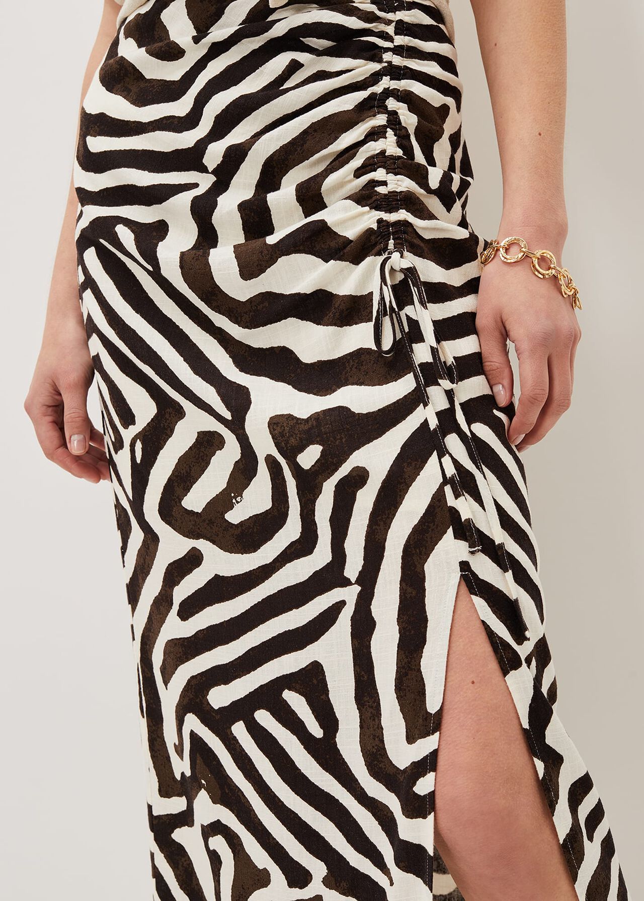 Isabelle Zebra Midi Skirt