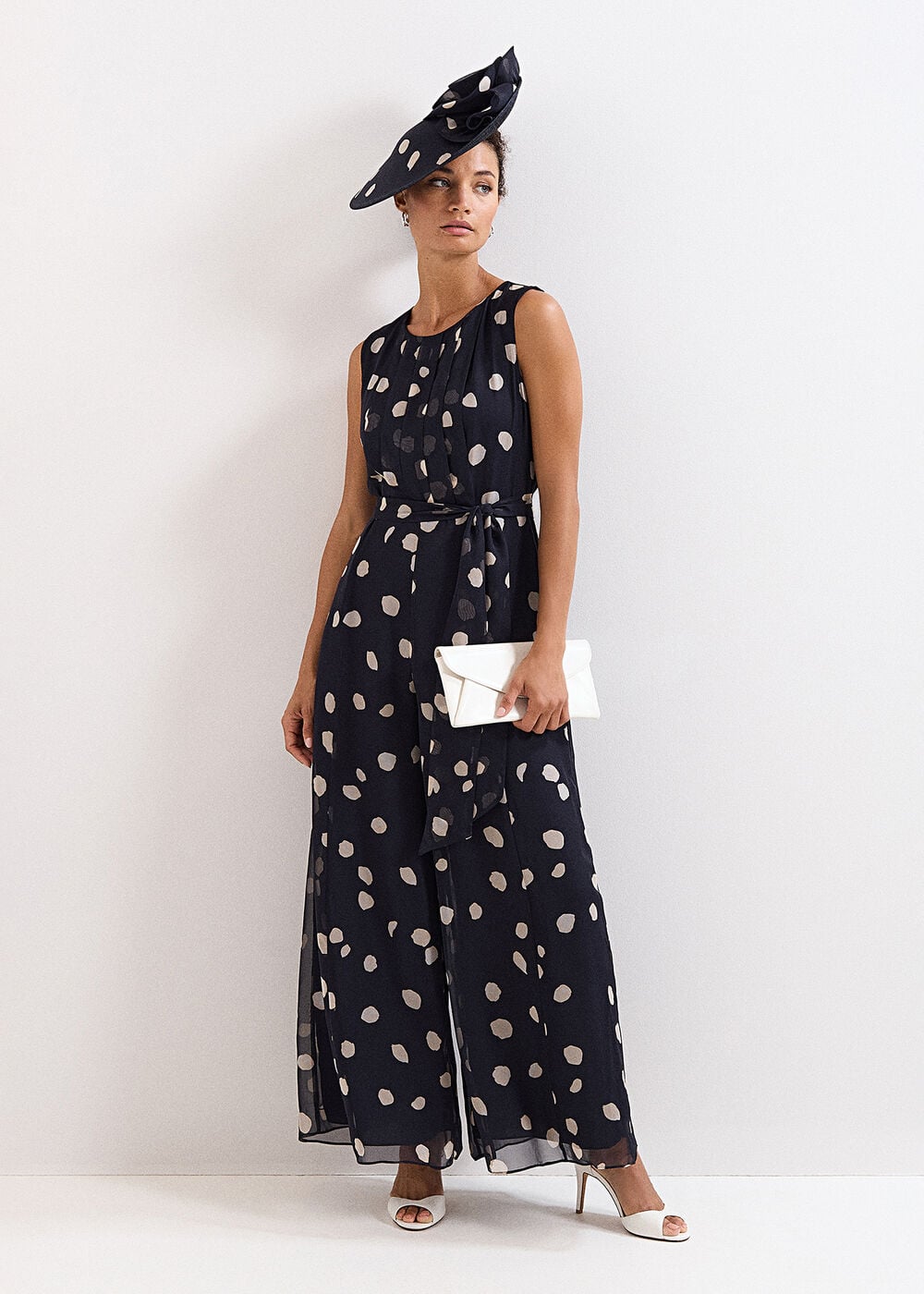 Petite Maxine Polka Dot Sleeveless Jumpsuit