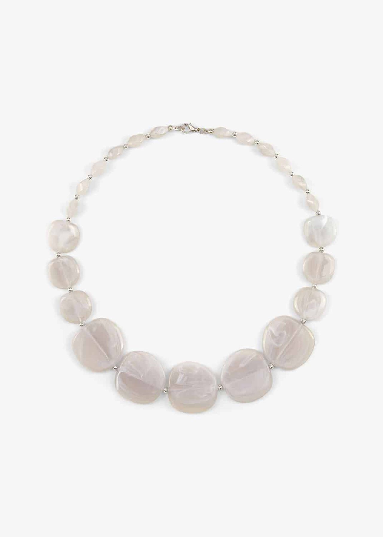 Mariah Marbled Flat Bead Necklace