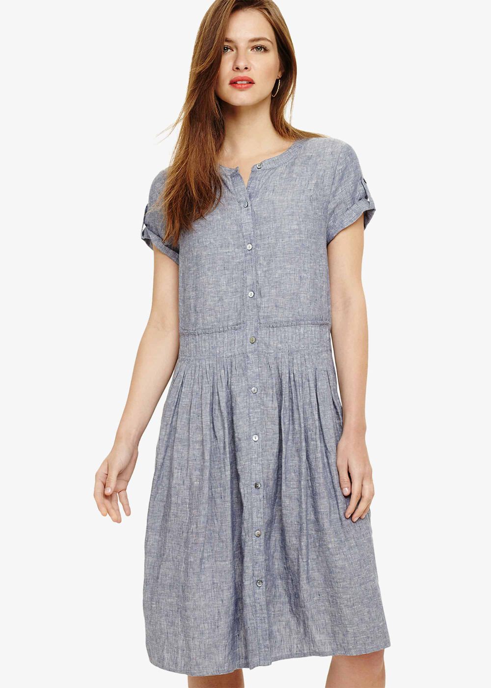 knee length dresses for ladies Samara Linen Dress