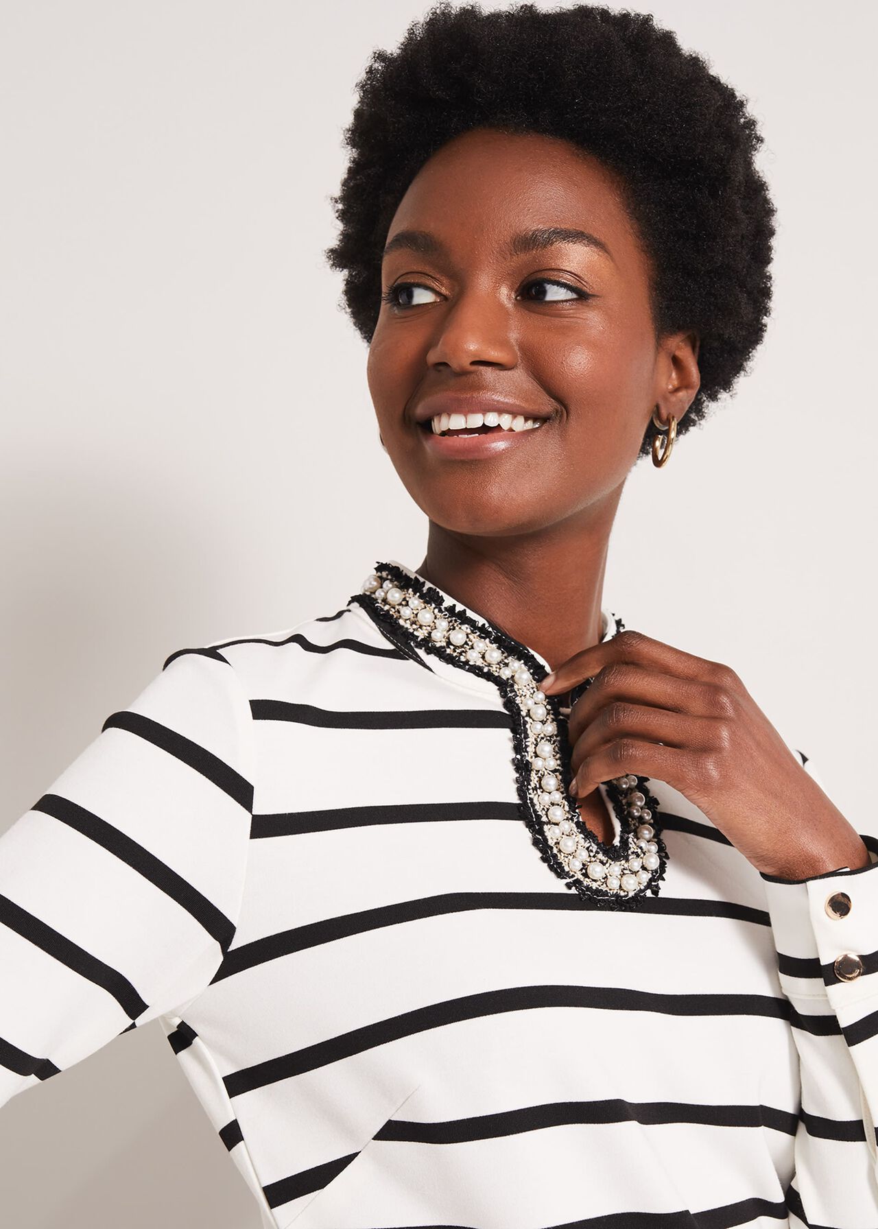 Sansa Stripe Embellished Top