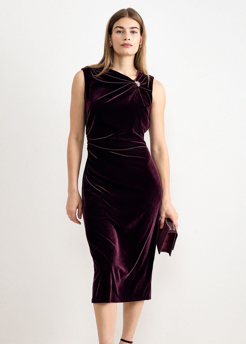 Bella Velvet Ruched Mini Dress