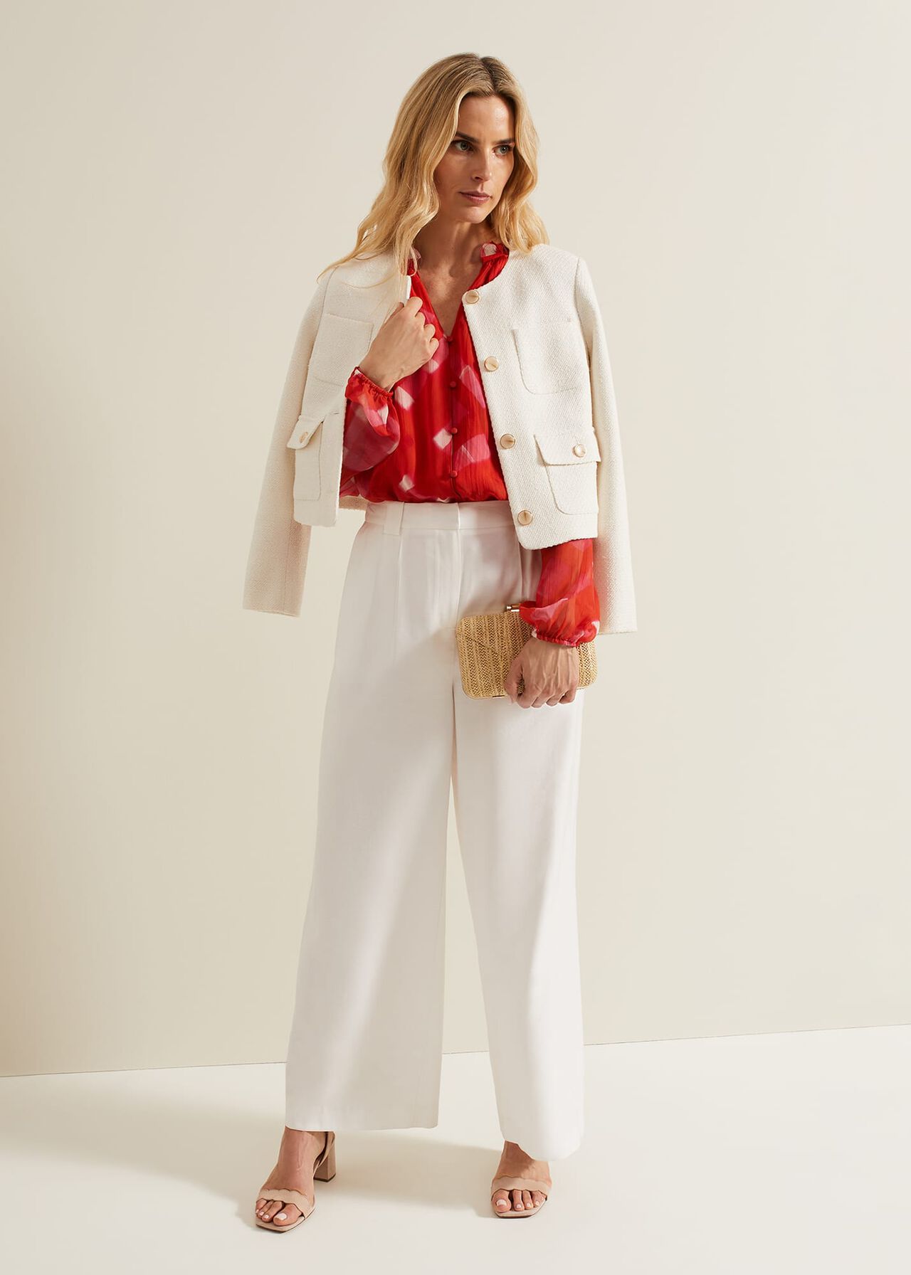Megan Check Print Blouse