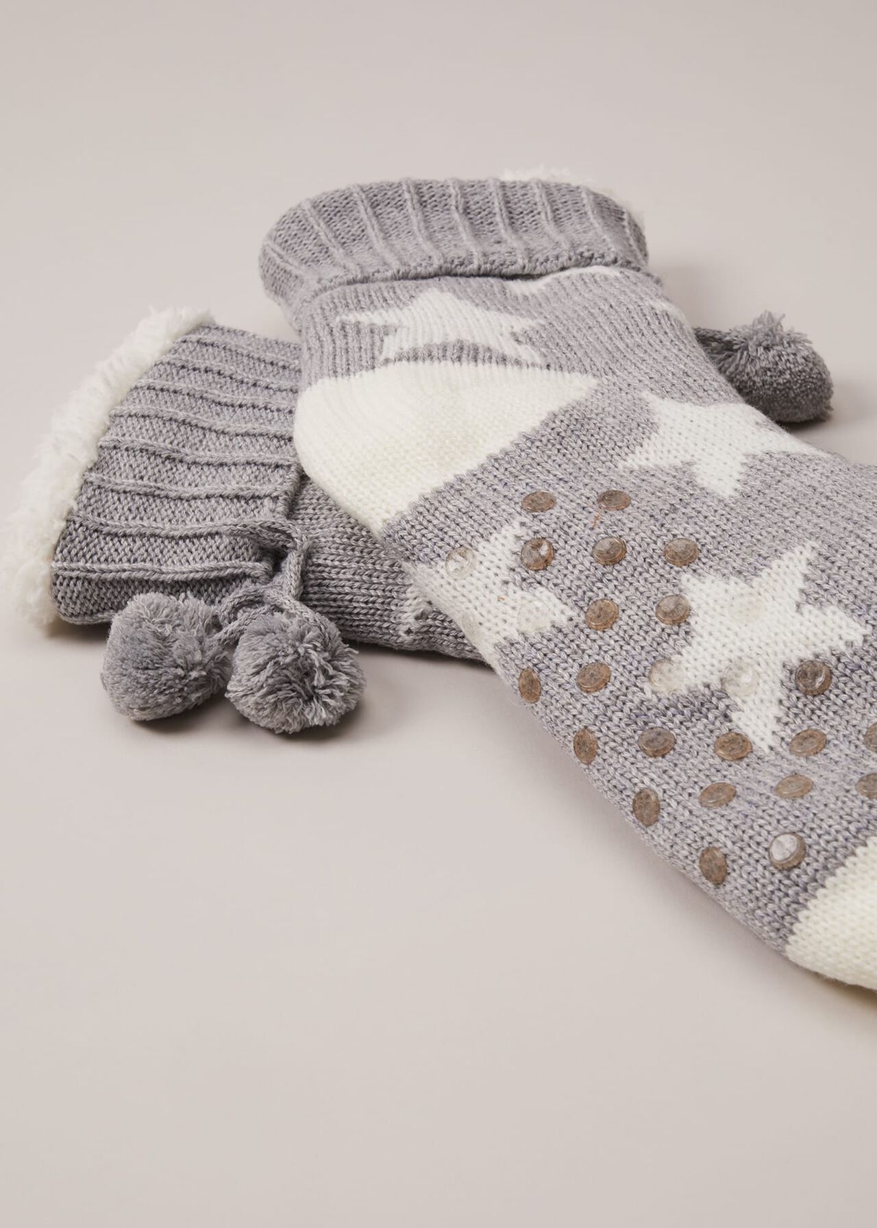 Knitted Star Slipper Socks