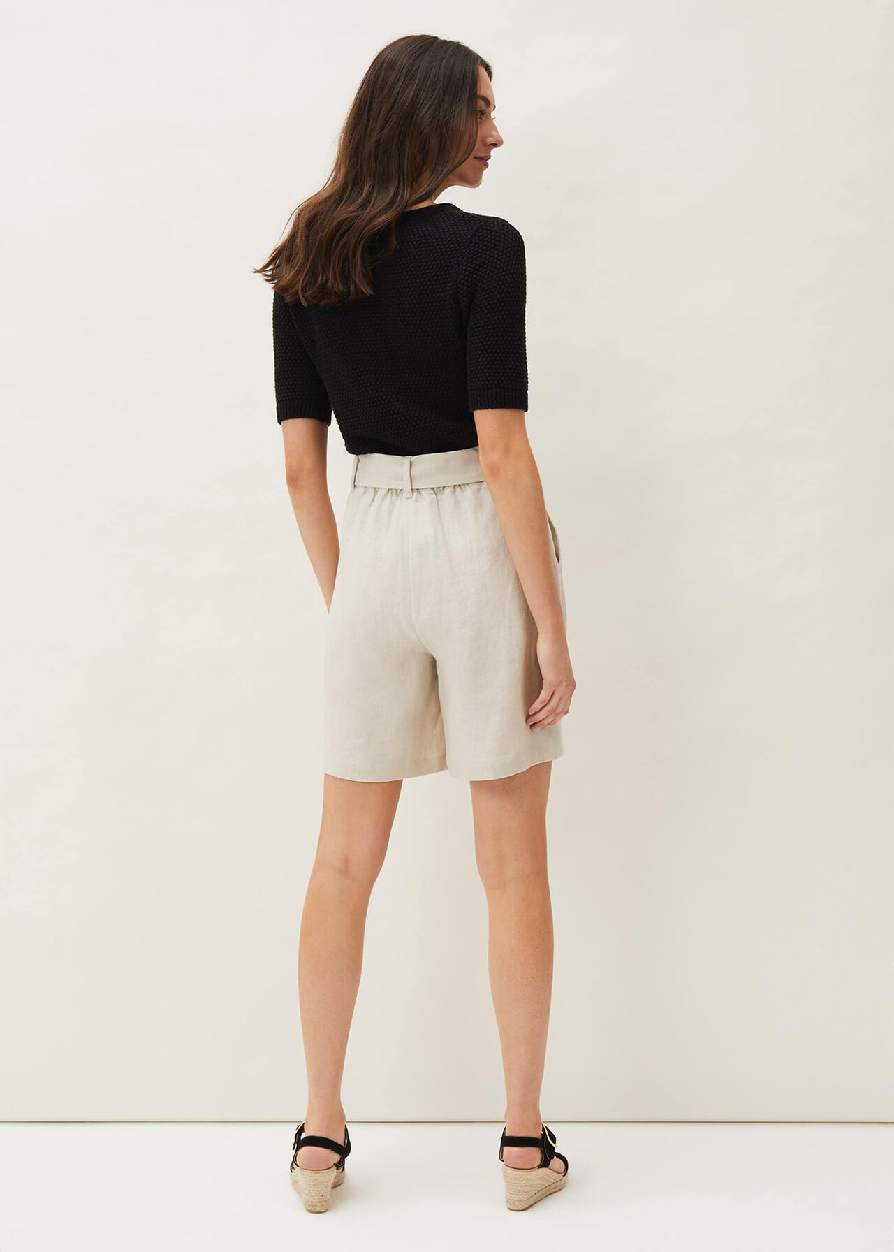 Hazel Linen Belted Shorts