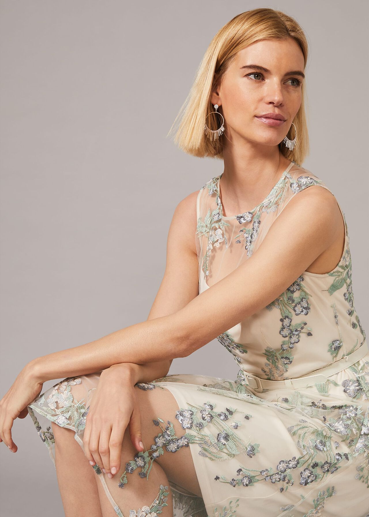 Lia Embroidered Fit And Flare Dress