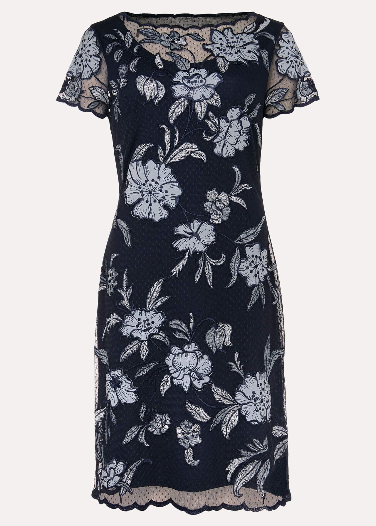 Hanna Floral Embroidered Dress | Phase Eight