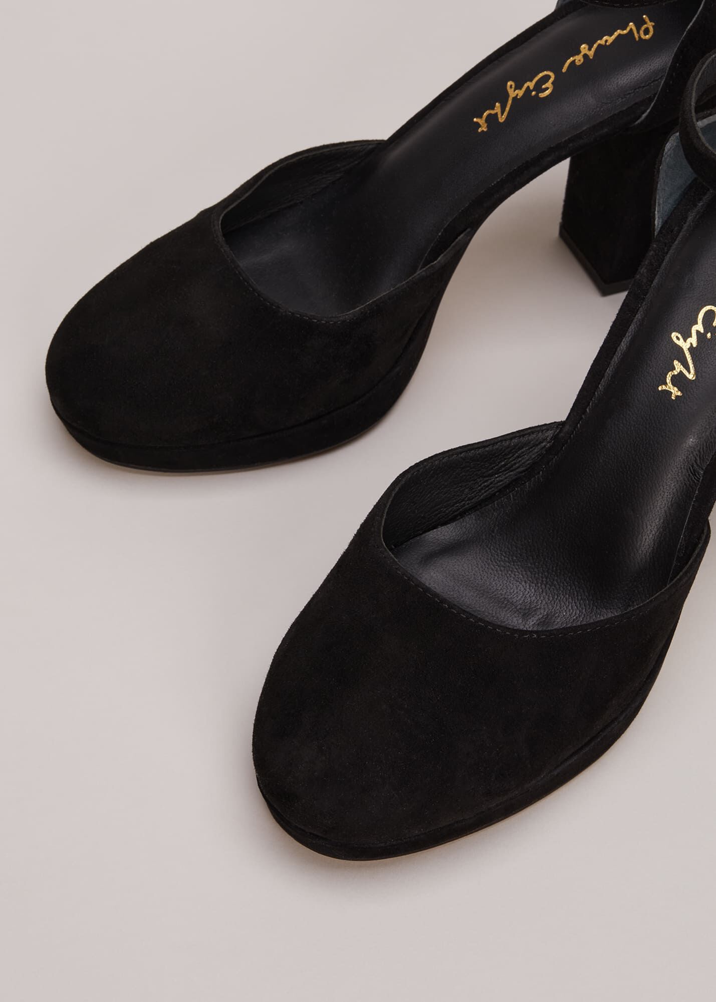 Black Suede Platform Heels
