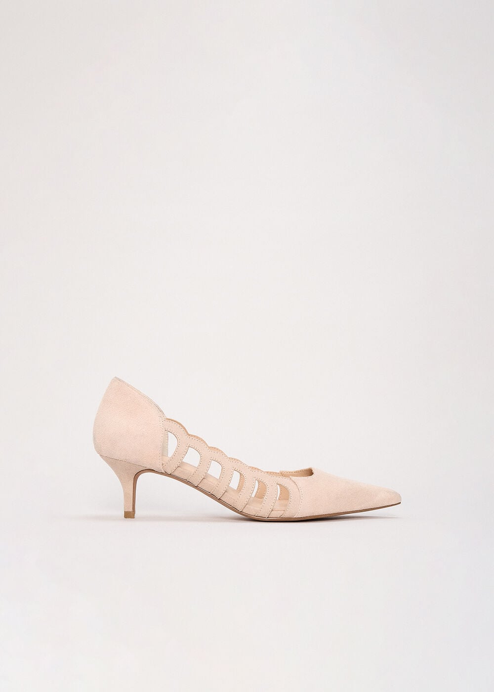 Suede Cut Out Court Shoe