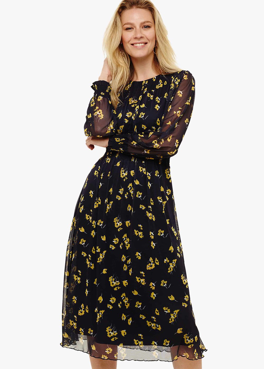 knee length dresses for ladies Coffee Front Slit V Neck Bodycon Midi Dress main image 1