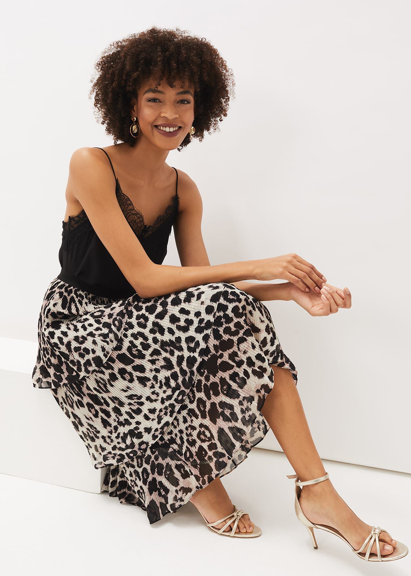 Chelsie Leopard Tiered Skirt