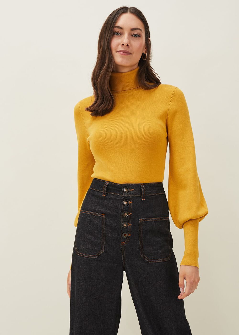 Gwyneth Balloon Sleeve Fine Knit Jumper
