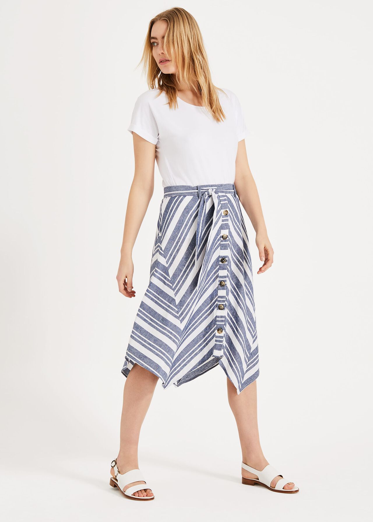 Maggiore Linen Stripe Skirt