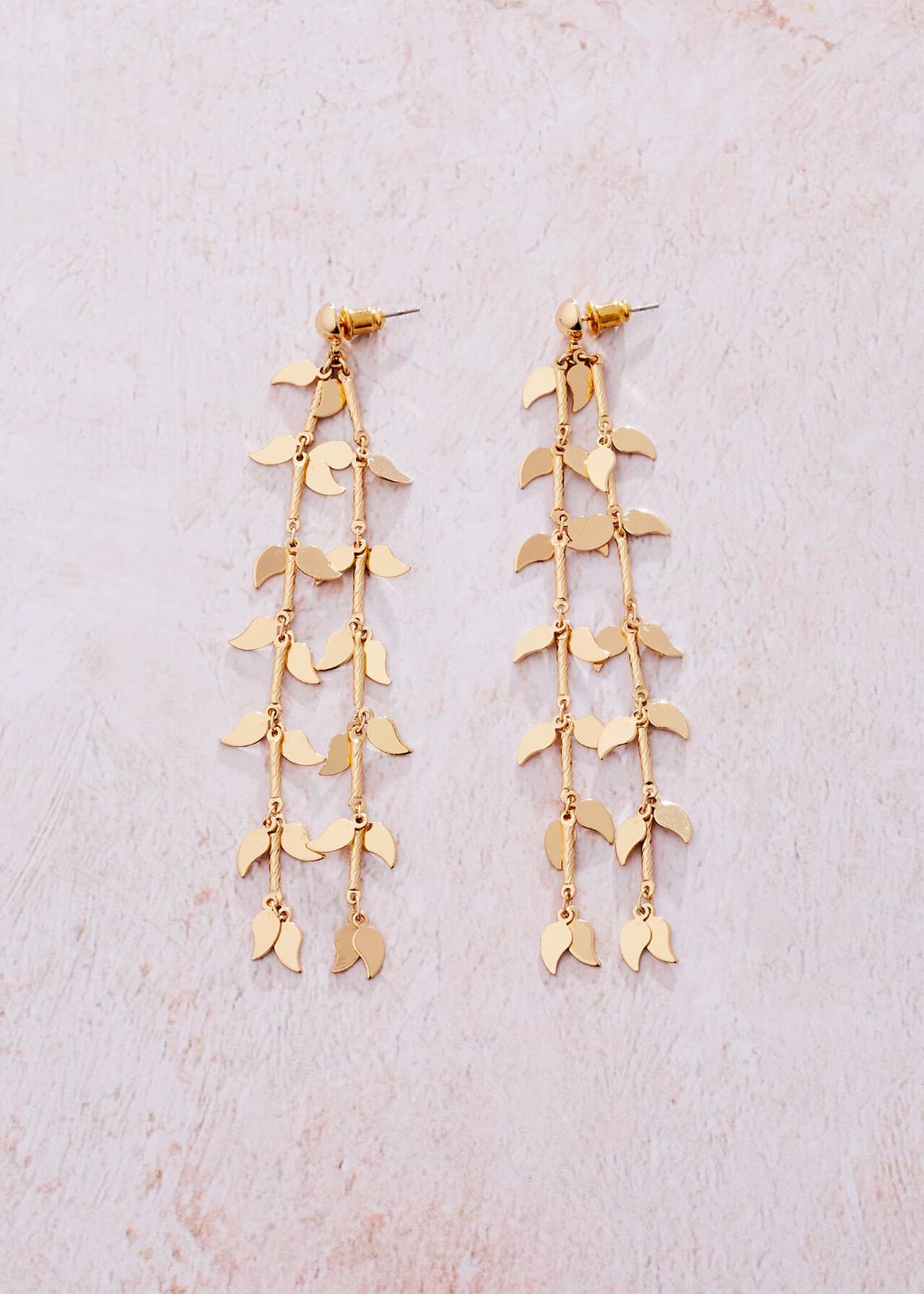 Leaf Detail Chain Earrings