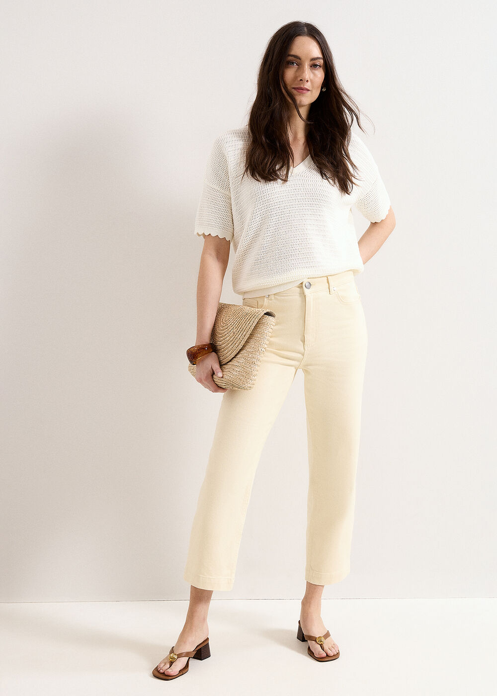 Lexi Lemon Crop Straight Jean