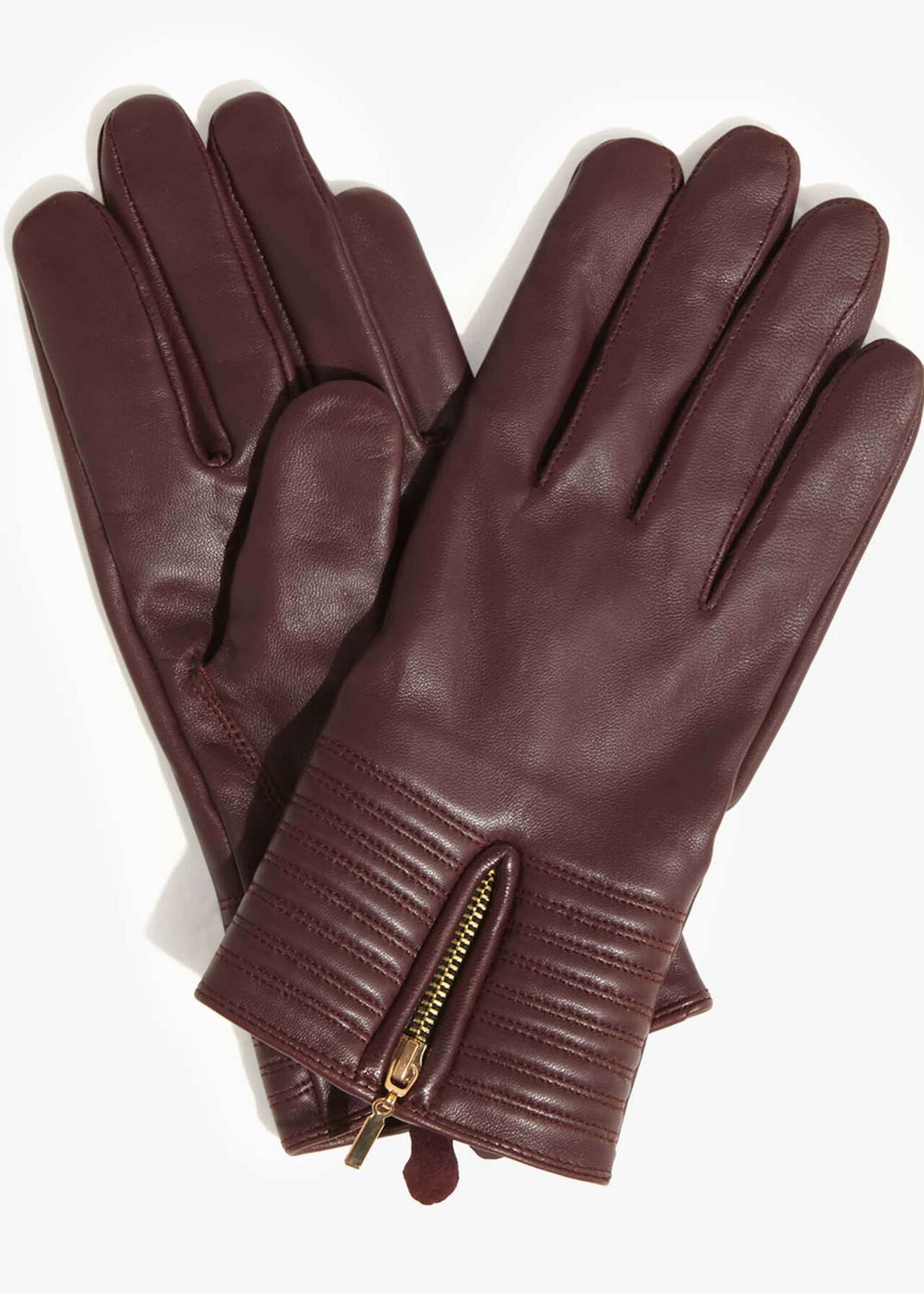 Zip Leather Gloves