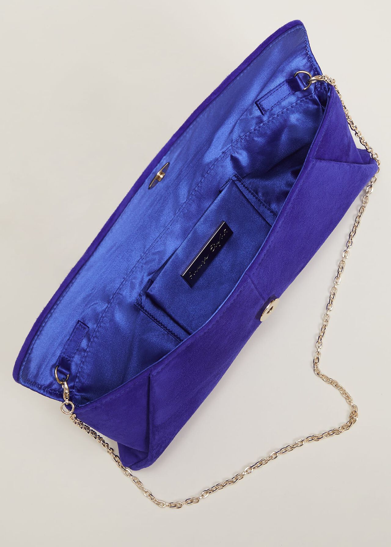 Wendie Dark Blue Suede Clutch Bag