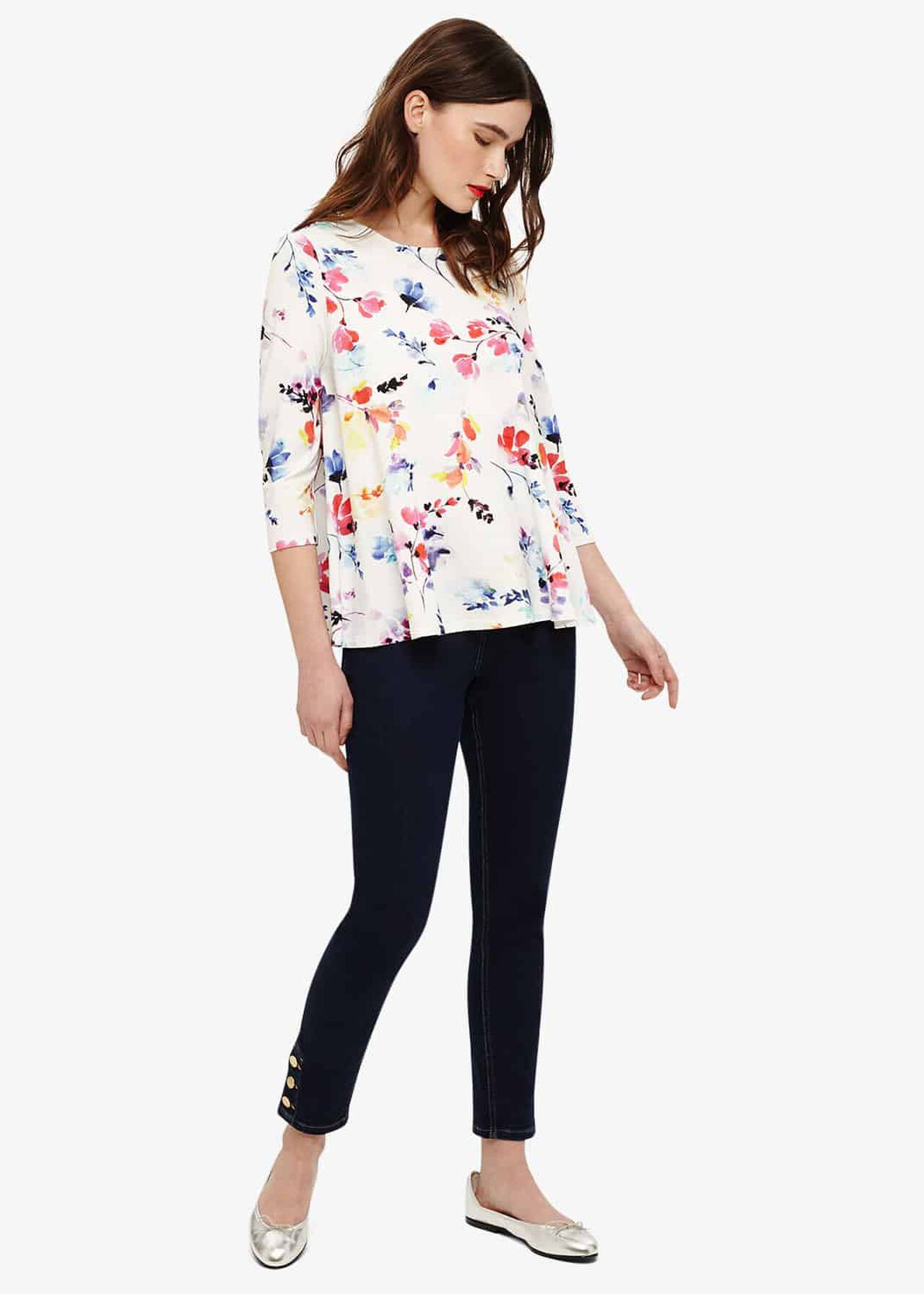 Lacey Floral Print Top