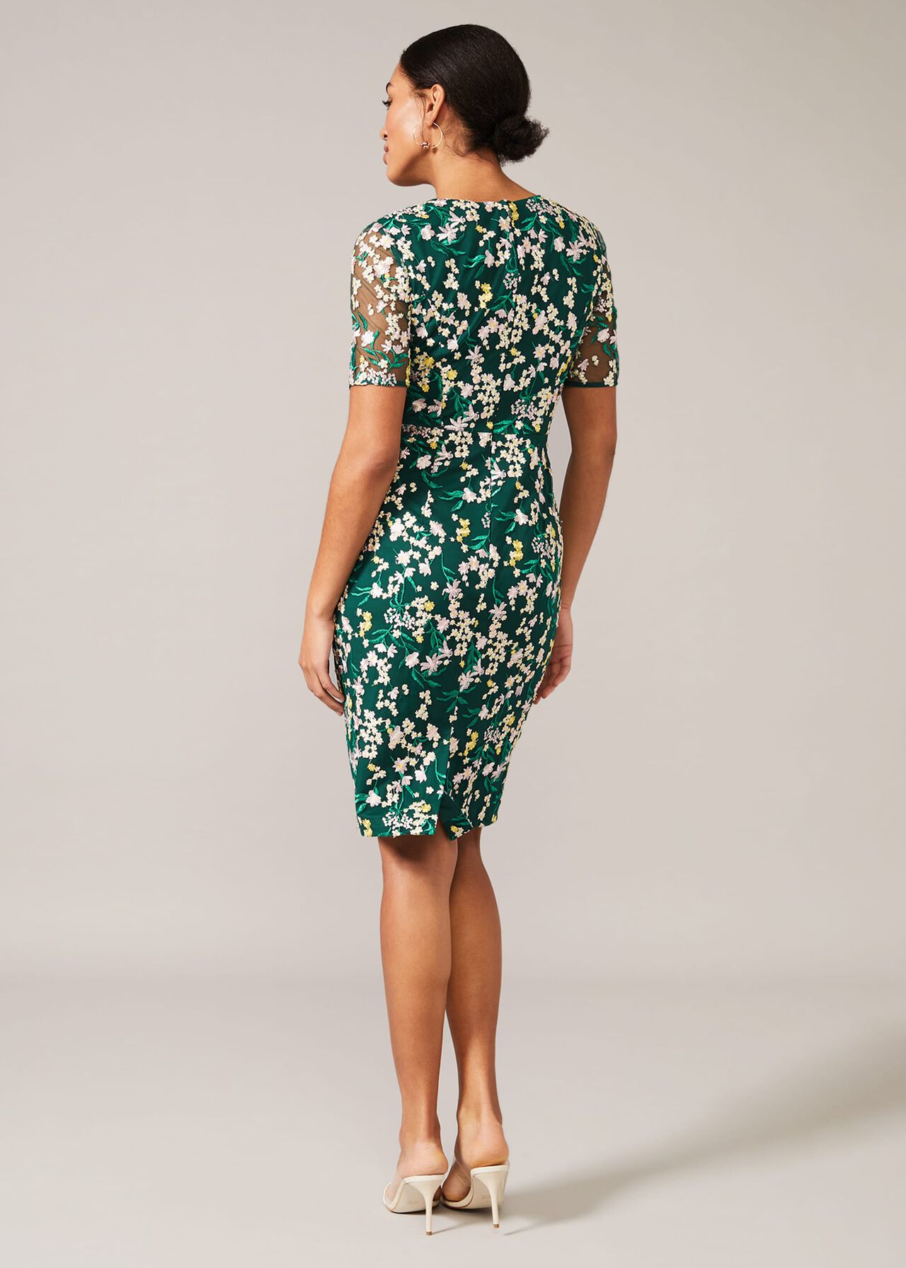 Oralie Floral Embroidered Fitted Dress