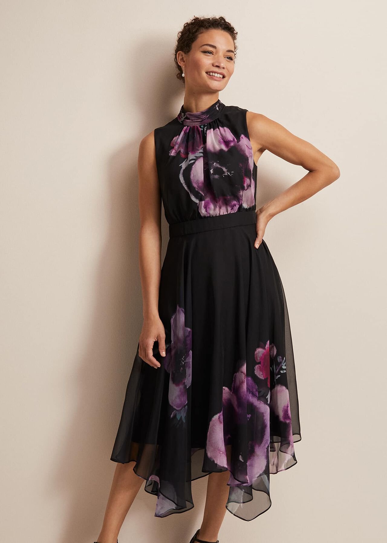 Lucinda Floral Chiffon Midi Dress