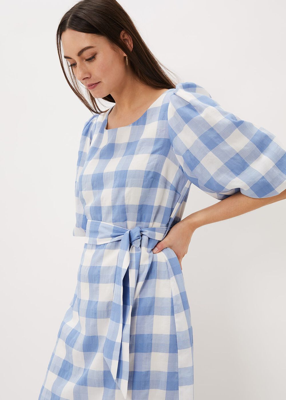Alina Check Midi Dress