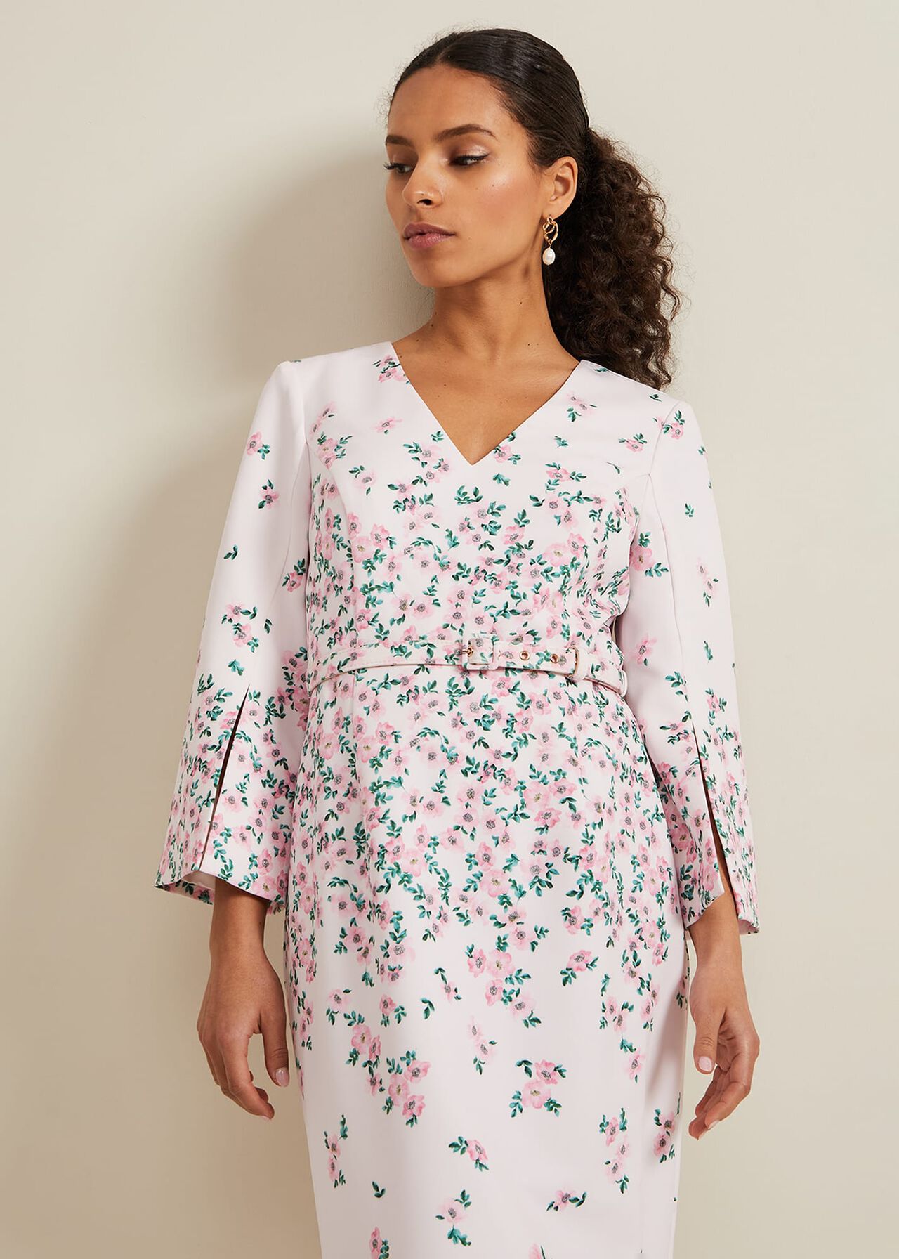 Petite Giovanna Floral Belted Dress