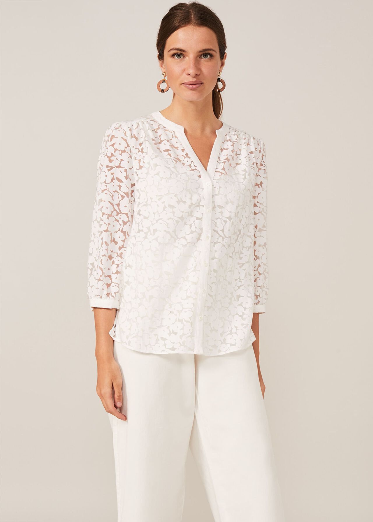 Burnout Floral Blouse Phase Eight