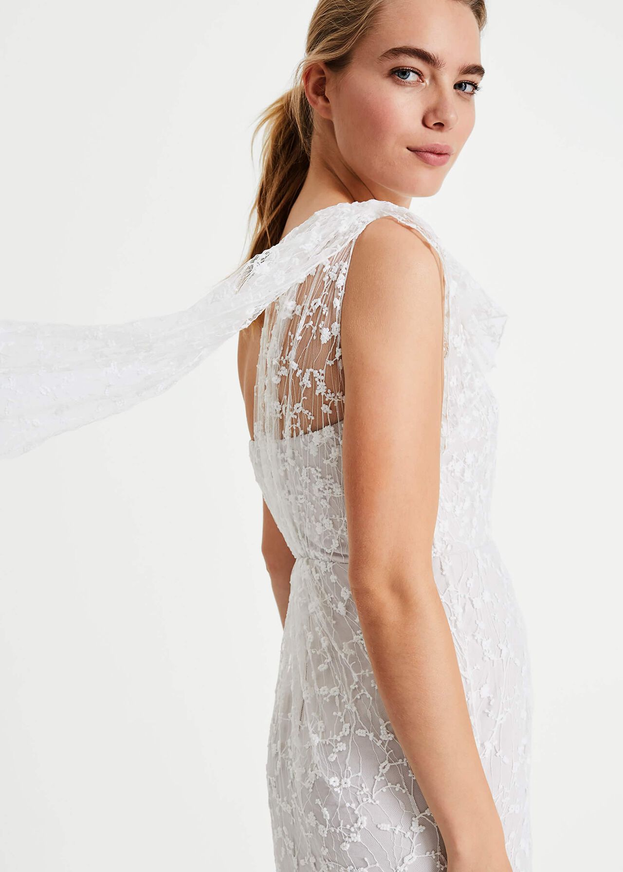 Anabel Lace One Shoulder Wedding Dress