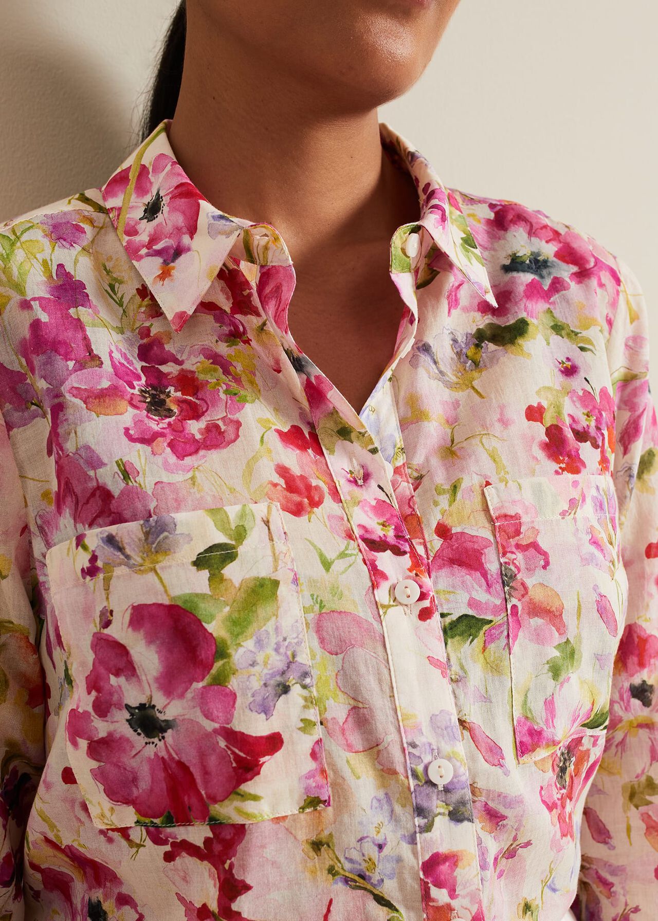 Petite Maddelena Floral Print Shirt