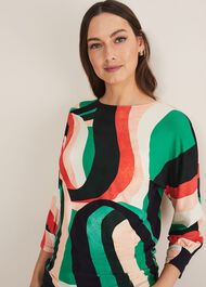 Nathalie Swirl Print Top