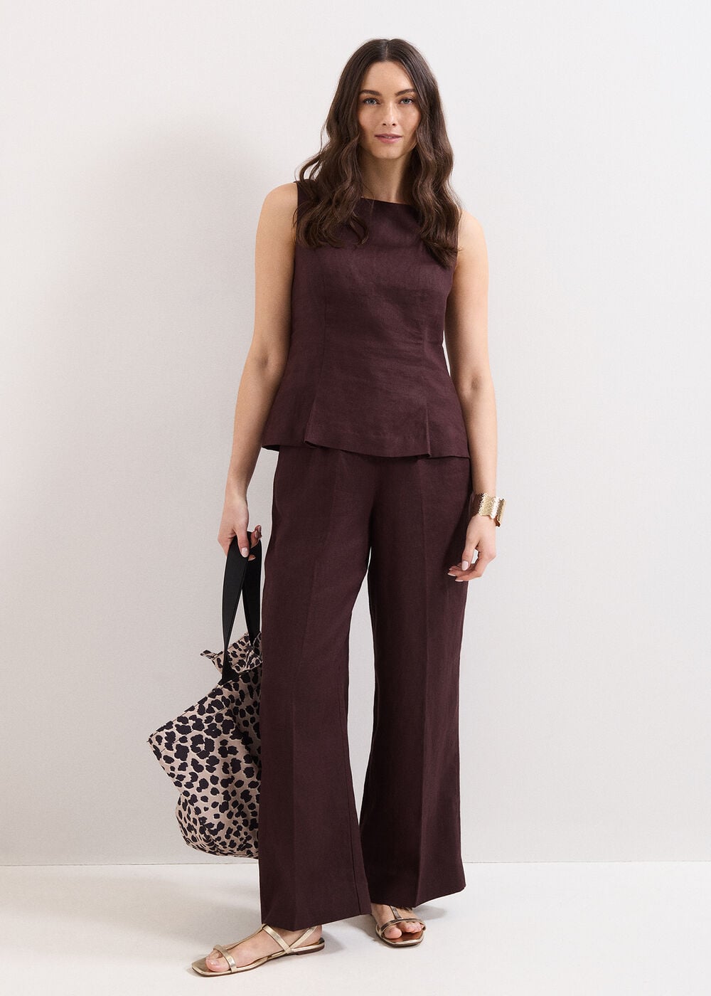 Zoey Linen Wide Leg Trousers
