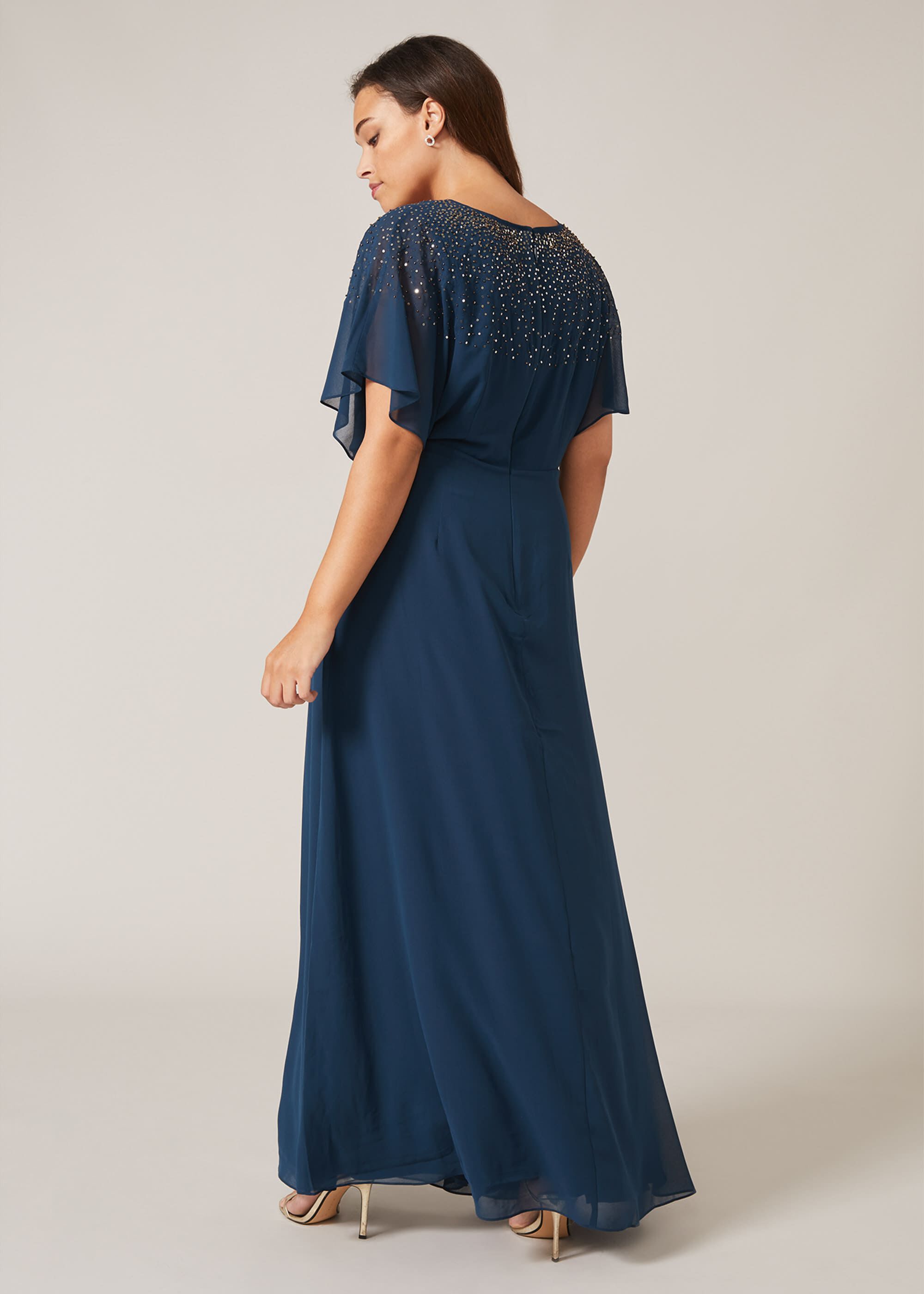 Phase Eight s Nadia Sequin Maxi Dress in Blue Womens Clothing Dresses Casual and summer maxi dresses 