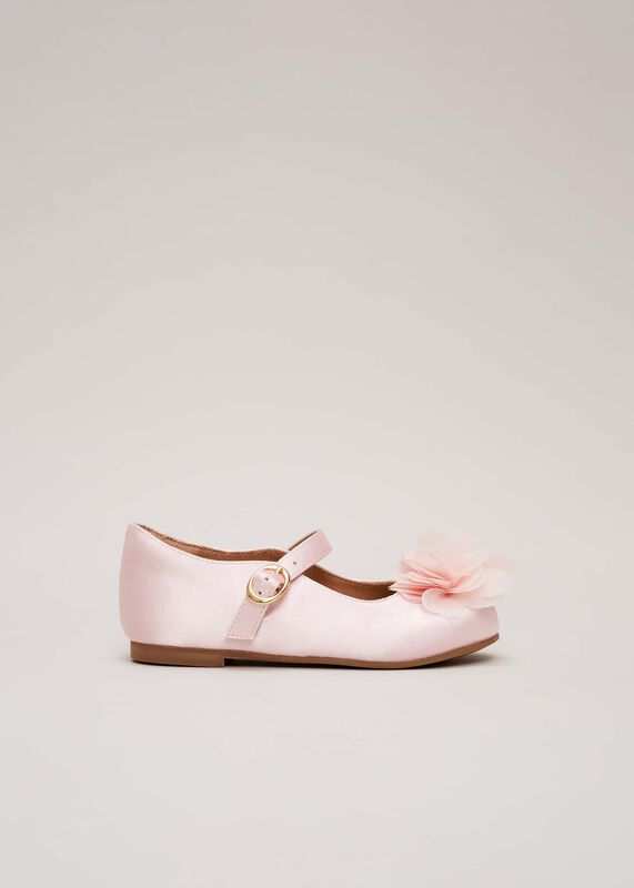 Satin Flower Detail Shoes