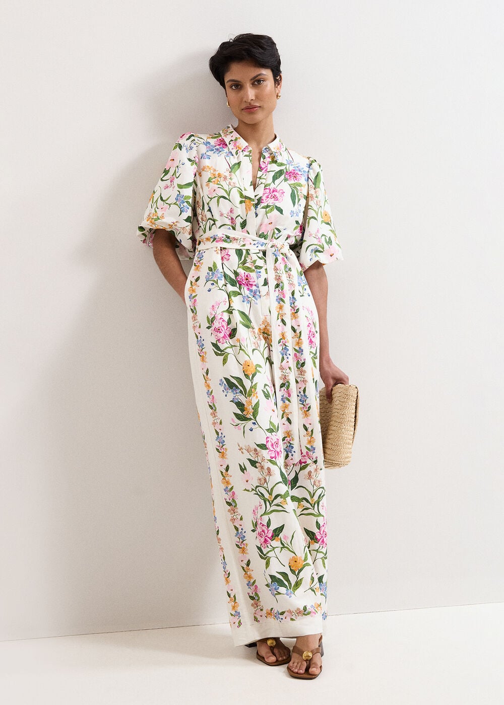 Petite Camilla Floral Tie Waist Jumpsuit