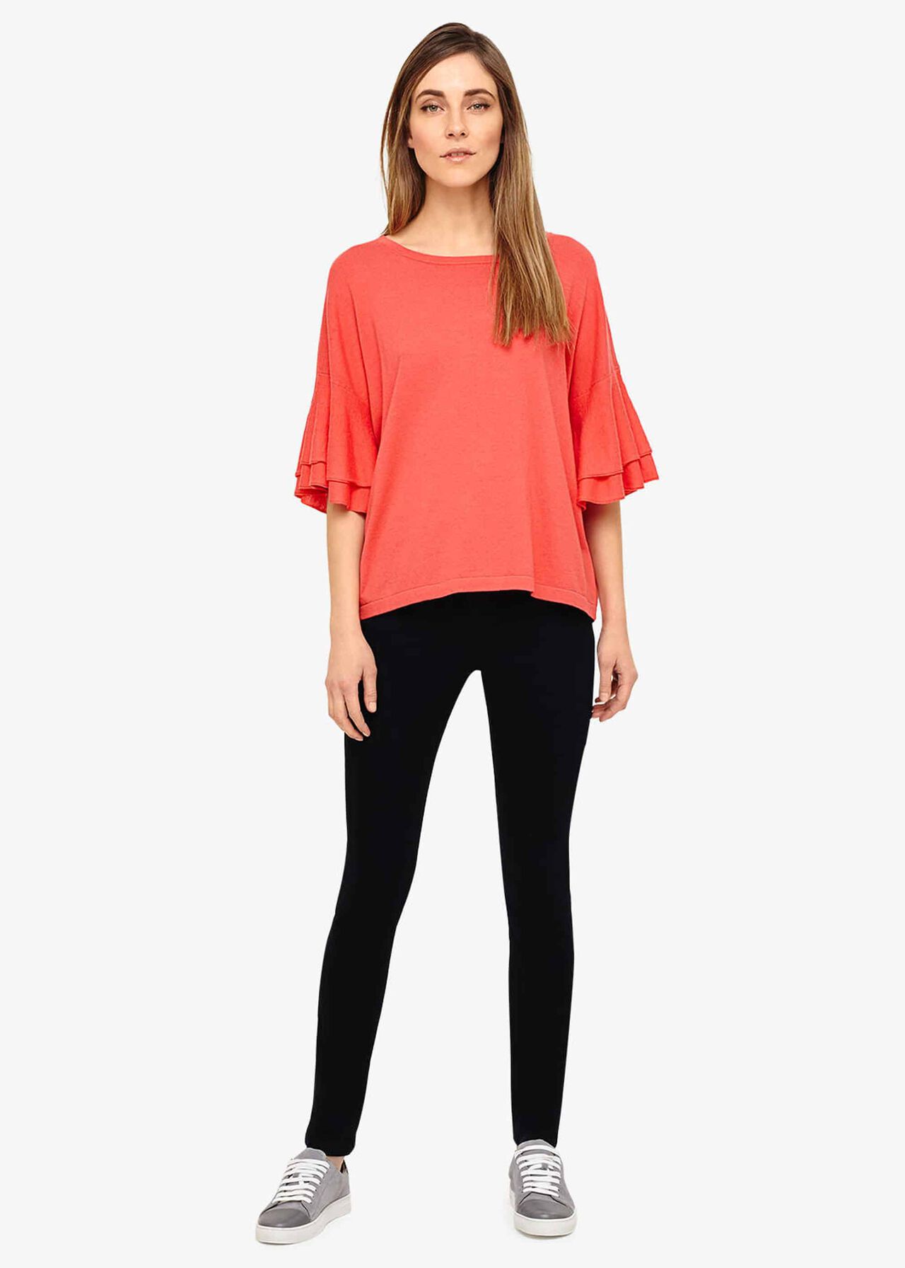 Daisi Double Frill Sleeve Knit Top