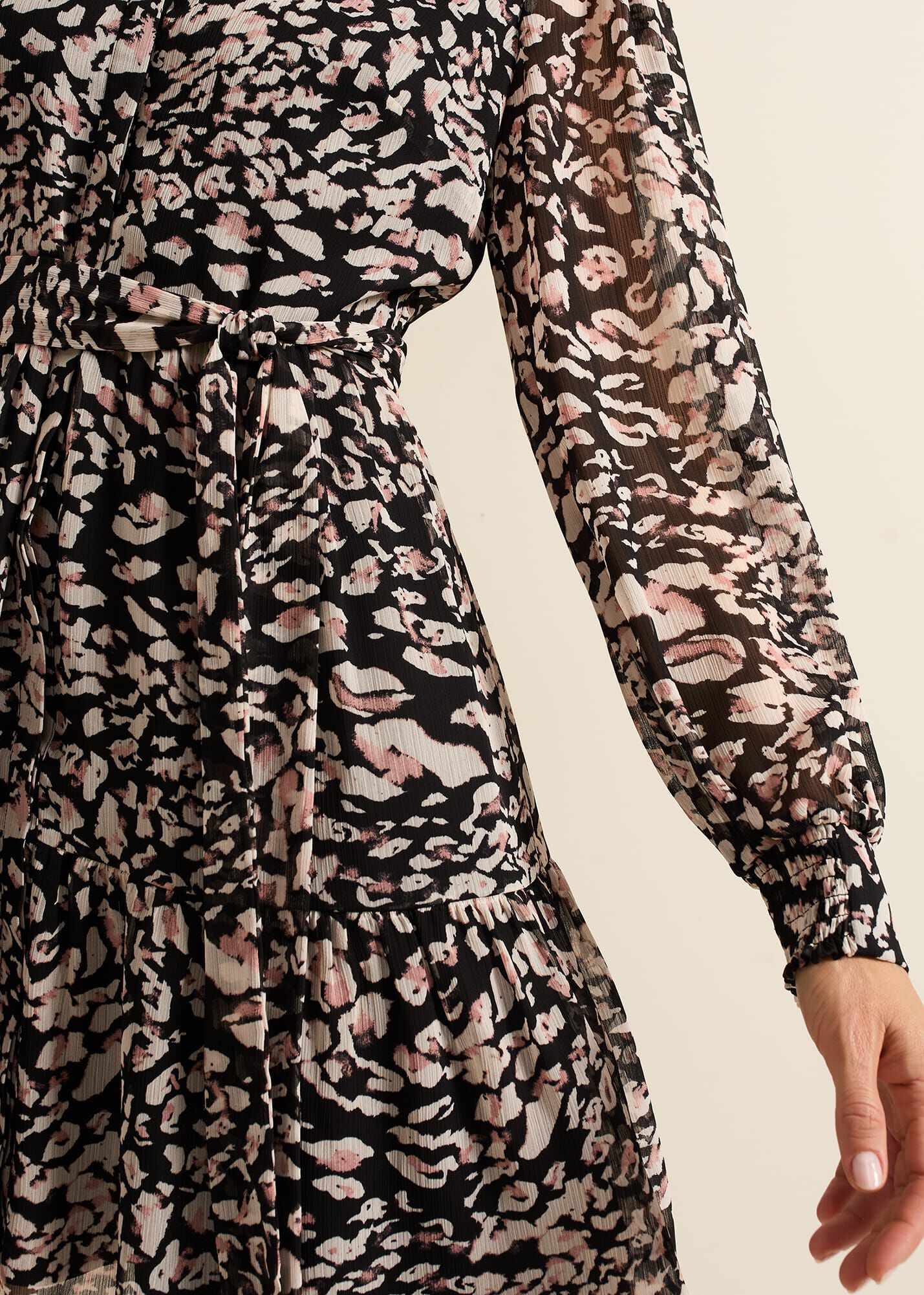 Aisling Black Leopard Swing Dress Phase Eight UK