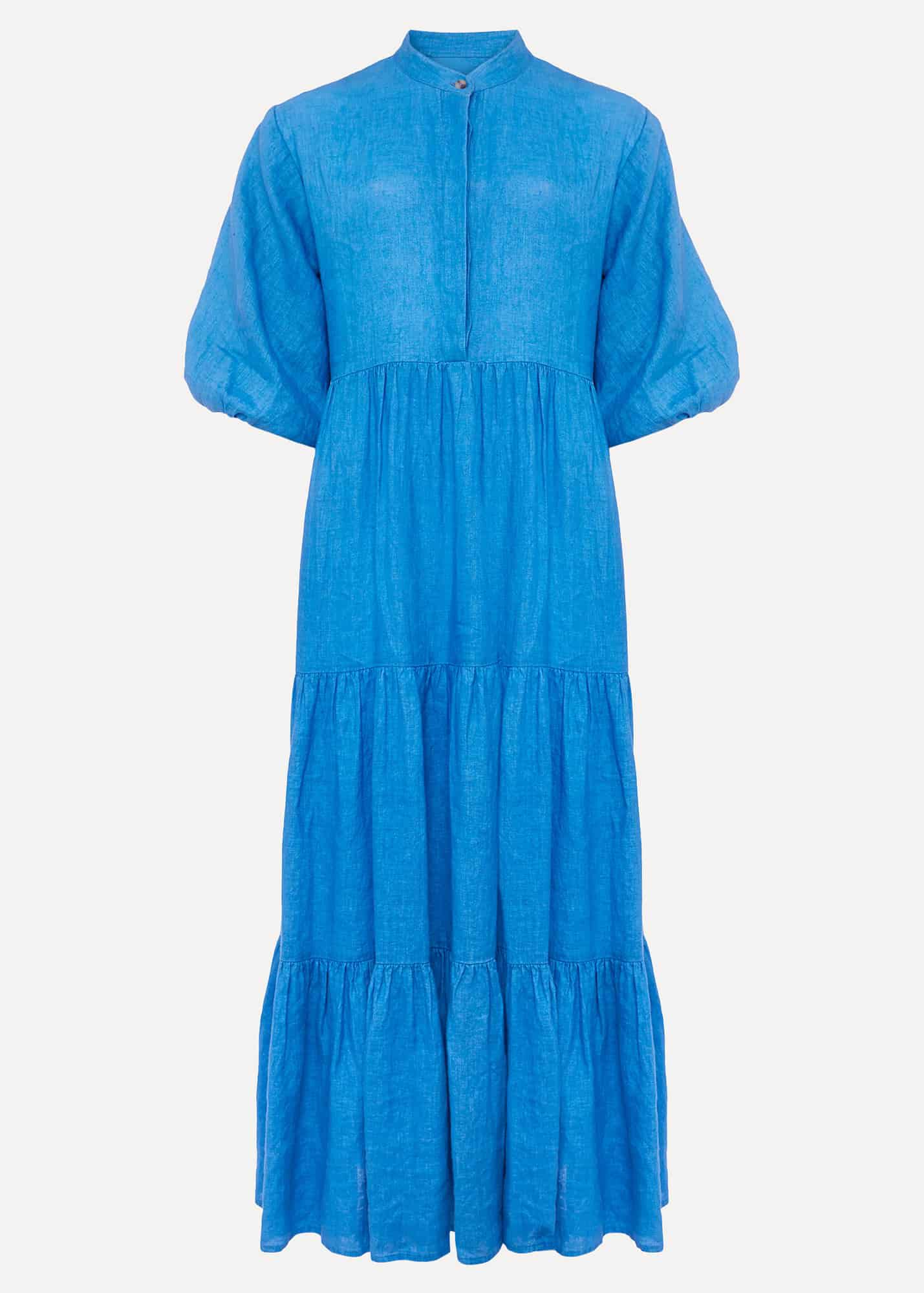 Blue tiered maxi dress