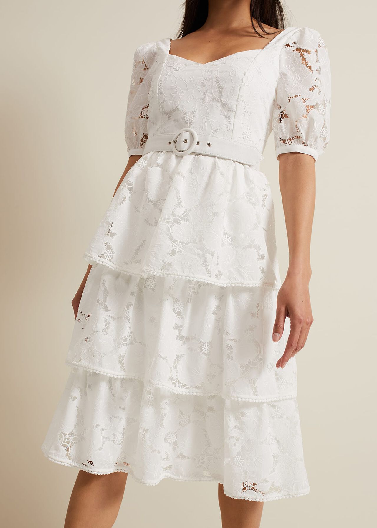 Elyse Lace Tiered Wedding Dress