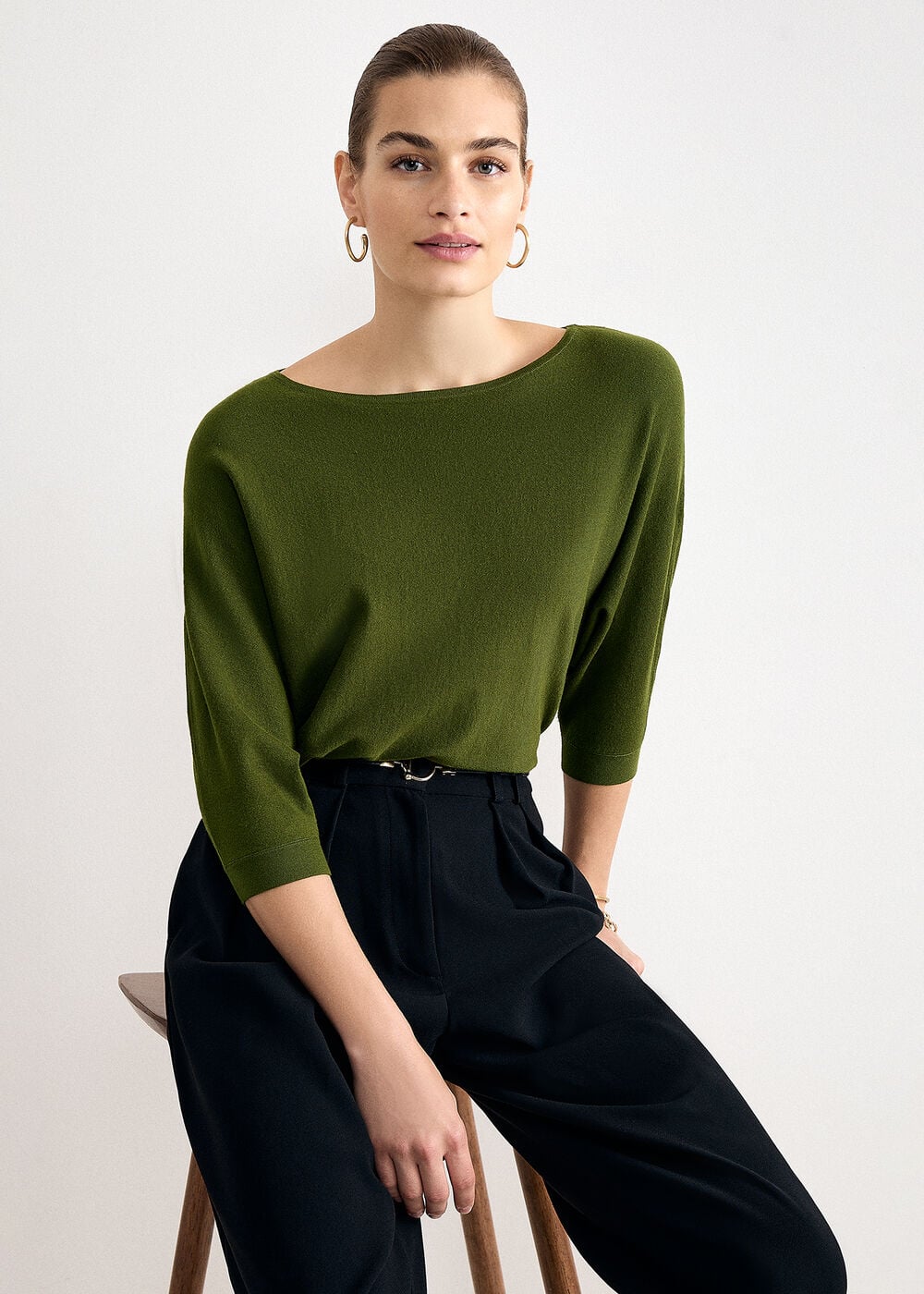 Cristine Fine Knit Batwing Jumper