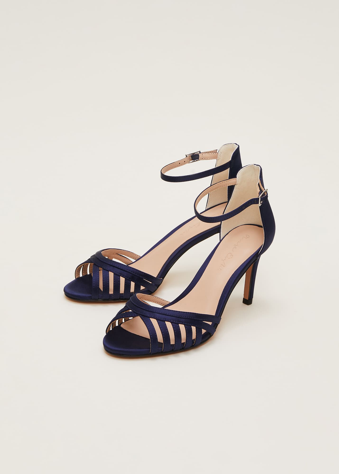 Navy stiletto sandals clearance